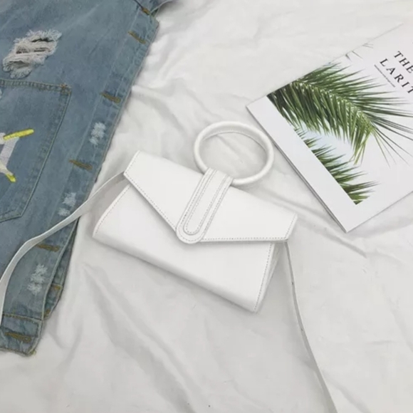 Colorful Round Handle Small Crossbody Bag Purse White - Picture 1 of 7